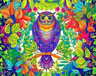 Tropical Mandala Owl Diamond Paintings
