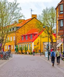 View Of A Street In Central Lund Sweden Diamond Paintings