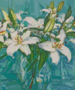 White Lilies Art Diamond Paintings