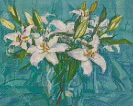 White Lilies Art Diamond Paintings