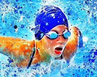 Abstract Swimmer Diamond Paintings