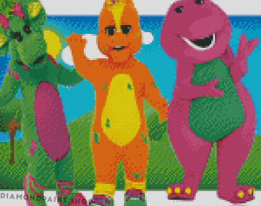 Aesthetic Barney And Friends Diamond Paintings