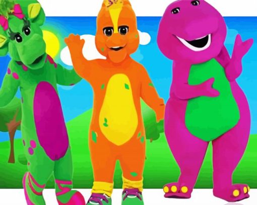 Aesthetic Barney And Friends Diamond Paintings