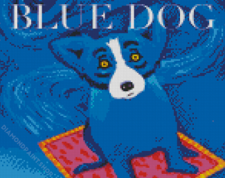 Aesthetic Blue Dog Diamond Paintings