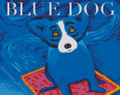 Aesthetic Blue Dog Diamond Paintings