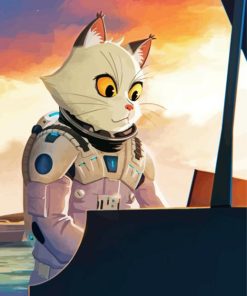 Astronaut Cat And Piano Diamond Paintings