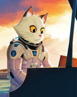 Astronaut Cat And Piano Diamond Paintings