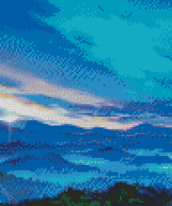 Blue Landscape Sunset Diamond Paintings