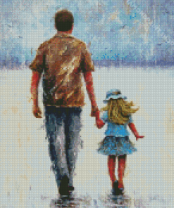 Cute Father And Daughter Diamond Paintings