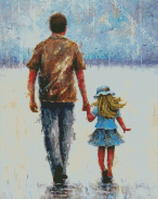 Cute Father And Daughter Diamond Paintings