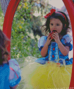 Cute Little Girl In Snow White Costume Diamond Paintings