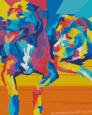 Drawing Of A Dog In Wpap Pop Art Diamond Paintings