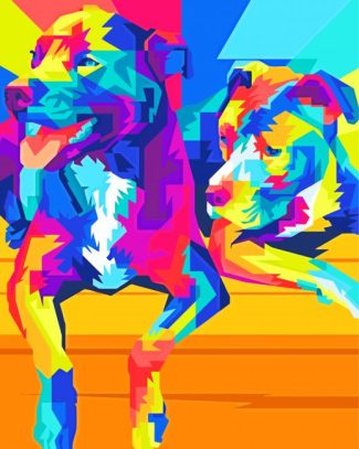 Drawing Of A Dog In Wpap Pop Art Diamond Paintings
