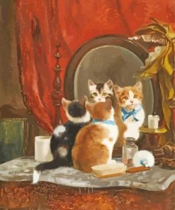 Mirror Cats Reflection Diamond Paintings