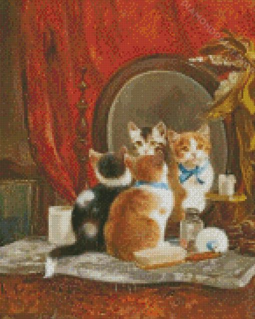 Mirror Cats Reflection Diamond Paintings