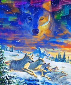 Moonlight Wolf Pack Diamond Paintings