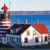 West Quoddy Head Lighthouse Poster Landscape Diamond Paintings