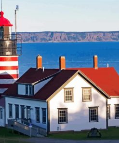 West Quoddy Head Lighthouse Poster Landscape Diamond Paintings