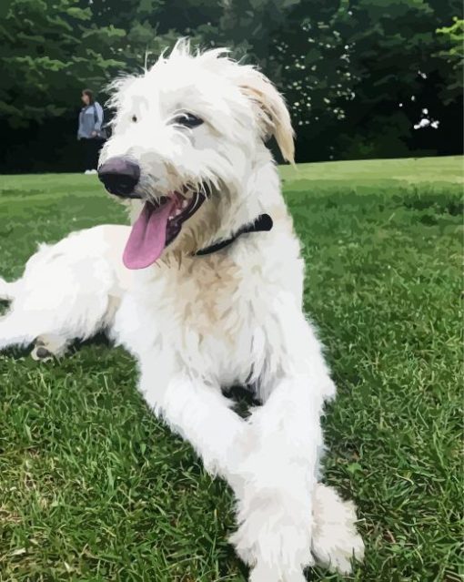 White Wolfhound Diamond Paintings