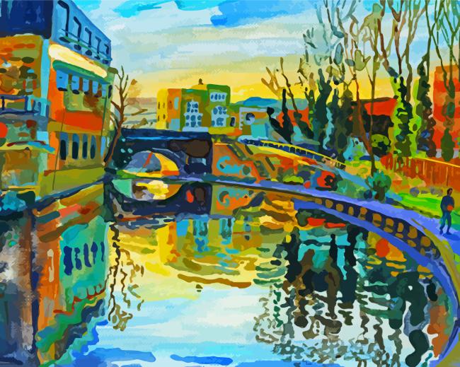 Abstract London Canal Diamond Paintings