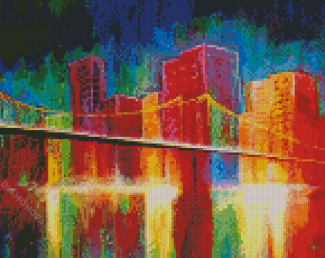 Abstract Colorful Brooklyn Bridge Diamond Paintings