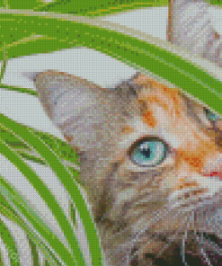 Adorable Plant Cat Diamond Paintings