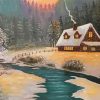 Amazing Snow Cabin Diamond Paintings