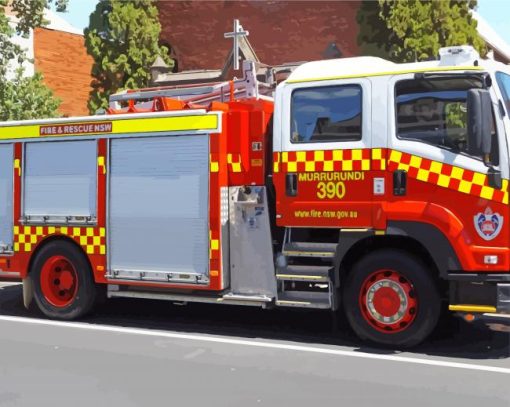 Australian Fire Trucks Diamond Paintings