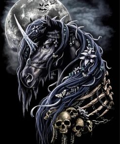 Black Eil Demon Unicorn Diamond Paintings