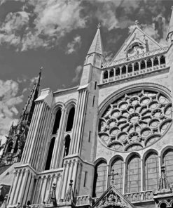 Black And White Chartres Cathedral Diamond Paintings