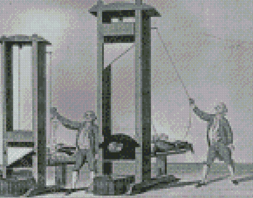 Black And White Guillotine Execution Diamond Paintings