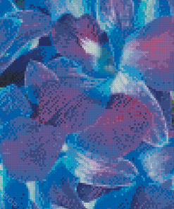 Blue Purple Orchids Diamond Paintings