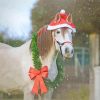 Christmas Horse With Wreath Diamond Paintings
