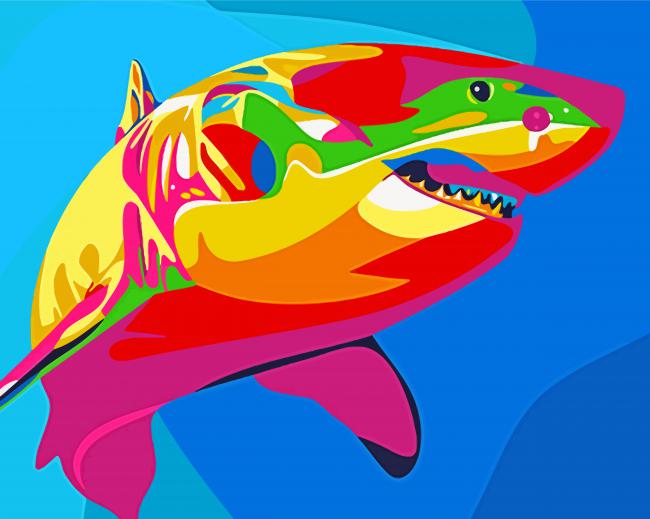 Colorful Rainbow Shark Art - Diamond Paintings - DiamondPaint.Shop