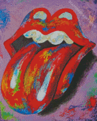 Colorful Rolling Stones Logo Diamond Paintings