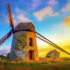 Dutch Windmill Sunset Diamond Paintings