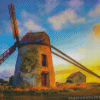 Dutch Windmill Sunset Diamond Paintings