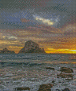 Es Vedra Island At Sunset Diamond Paintings
