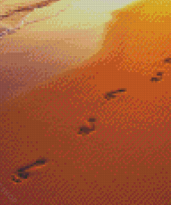 Footprints In Sand Diamond Paintings
