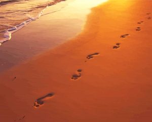Footprints In Sand Diamond Paintings