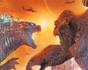 Godzilla And Gorilla Diamond Paintings