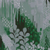 Green Abstract Plants Diamond Paintings