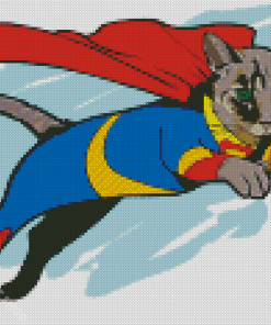 Illustration Superhero Cat Diamond Paintings