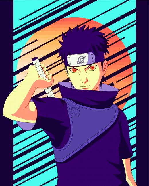 Shisui Uchiha With His Crow Diamond Painting 