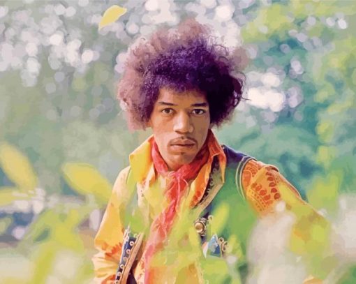 Jimi Hendrix Guitarist Diamond Piantings
