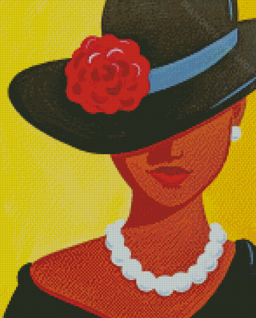 Lady In Hat Diamond Paintings