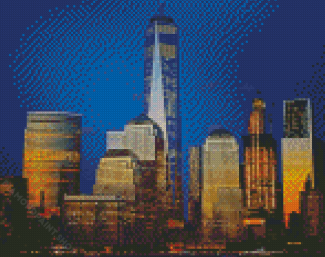 One World Trade Center At Night Diamond Paintings
