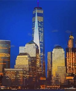 One World Trade Center At Night Diamond Paintings