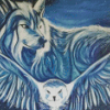 Owl And Wolf Art Diamond Paintings