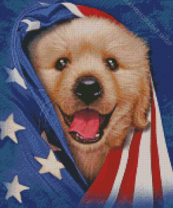 Patriotic Dog Puppy Diamond Paintings